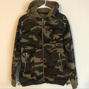 Camouflage Zipper Sweater